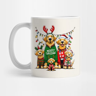 Golden Retriever Family Xmas Mug